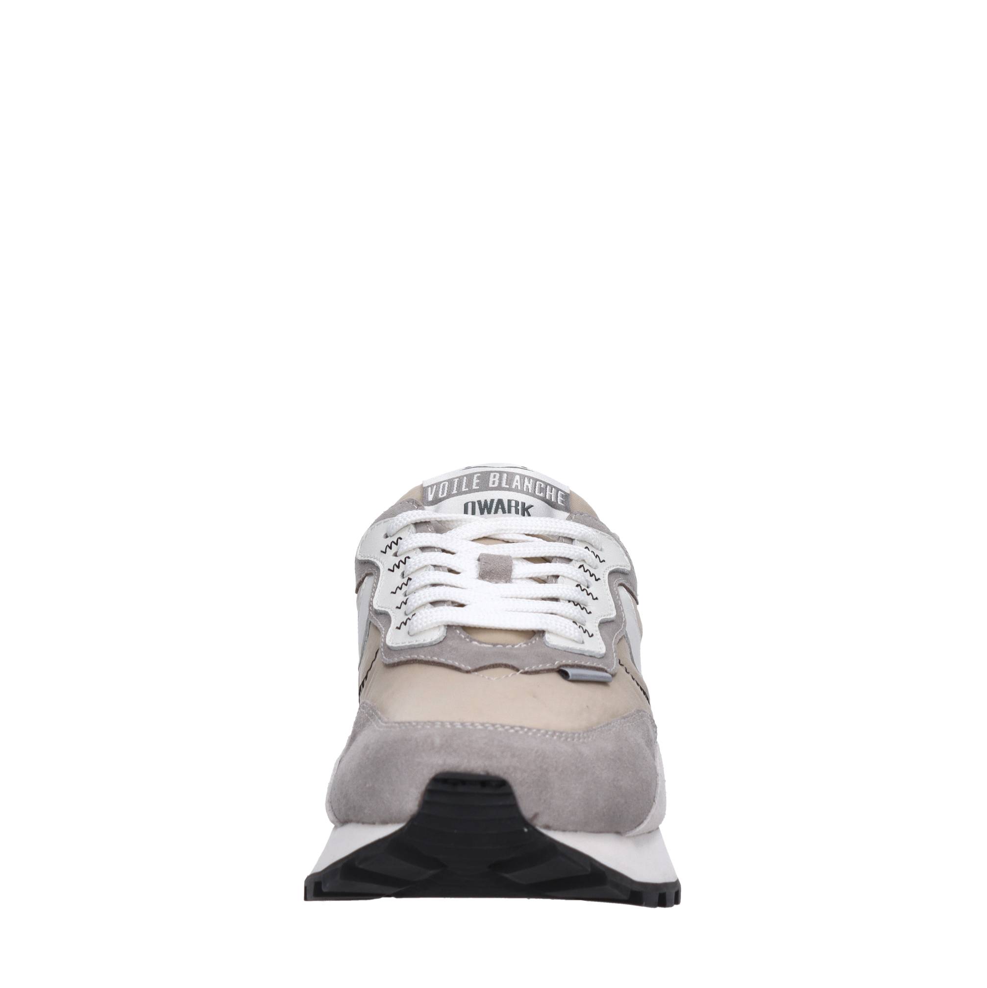 VOILE BLANCHE QWARK Hype – Sneakers Uomo In Pelle E Tessuto, Bianco-Grigio, Taglia 42, Suola Gomma Ultraleggera
