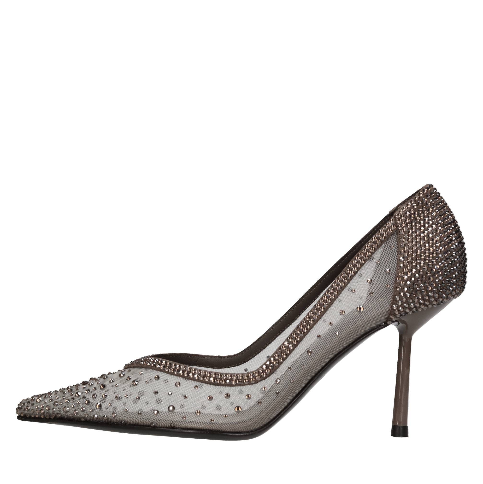 Décolleté Deco Nicole in camoscio e rete silver