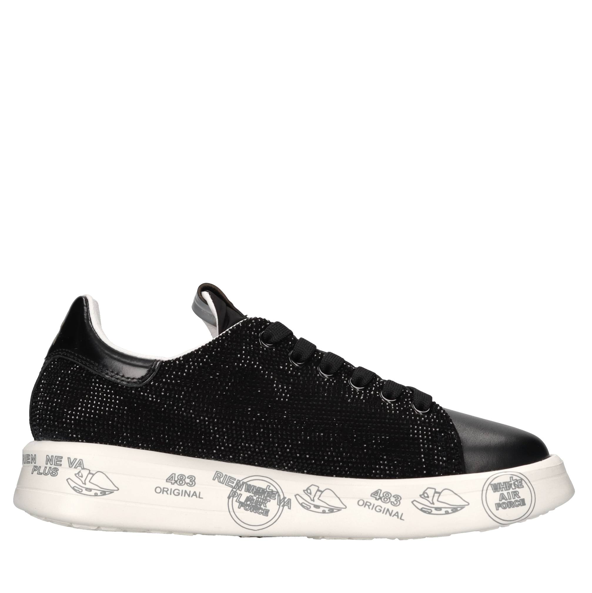 Sneakers in pelle tessuto e strass PREMIATA Ginevra calzature