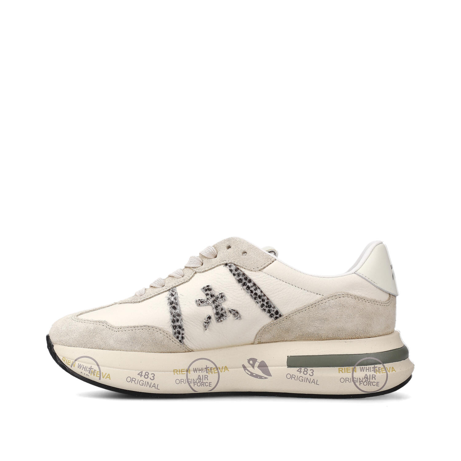 Sneakers Cassie Var 7682 in pelle, ecopelle e tessuto