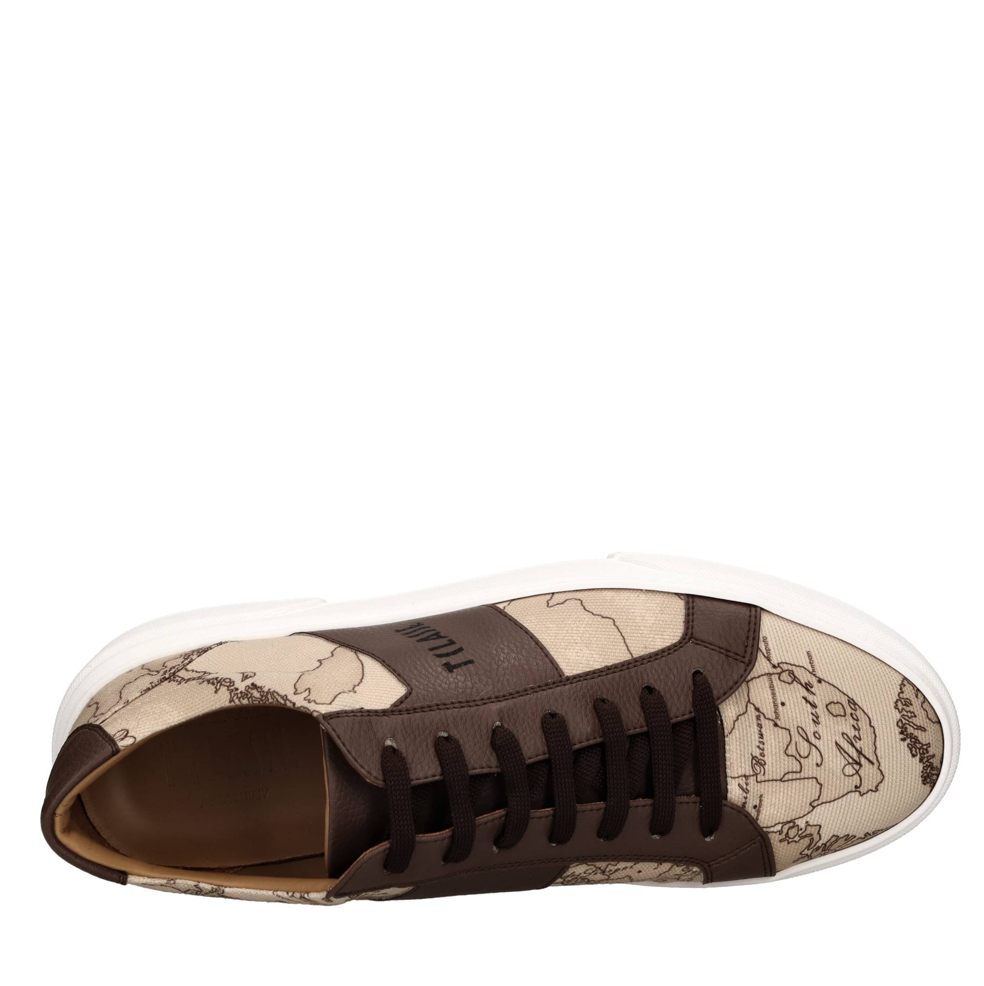 Leather and fabric sneakers