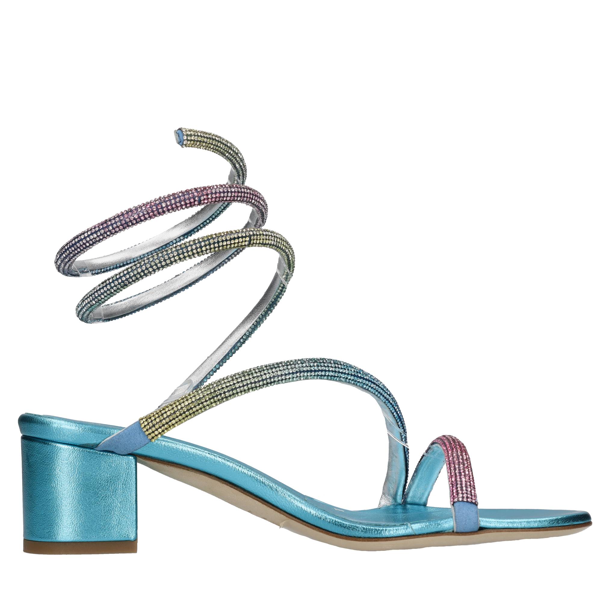 Sandali in pelle e strass