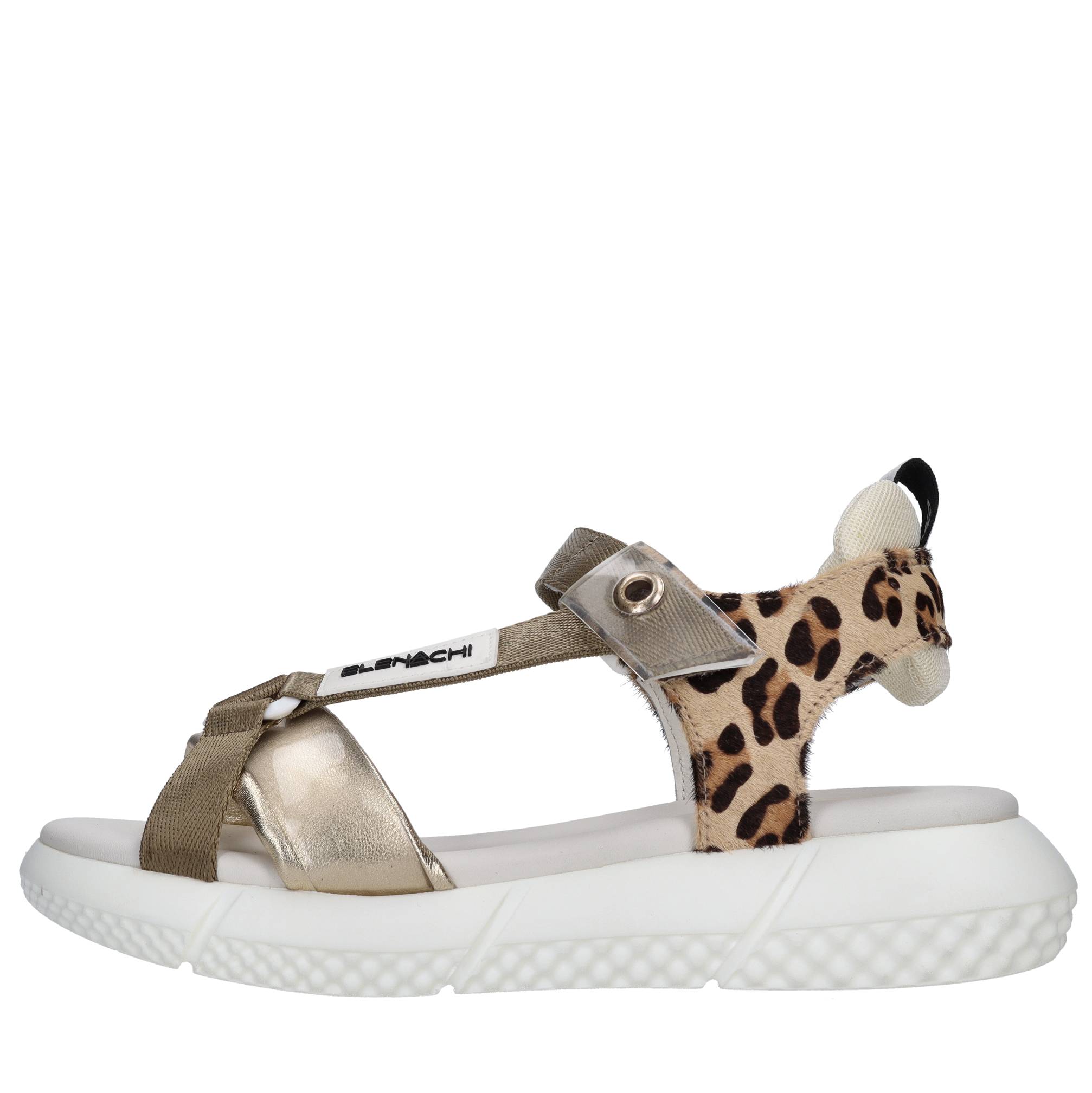 Cavallino sandals in leather, eco-leather and fabric