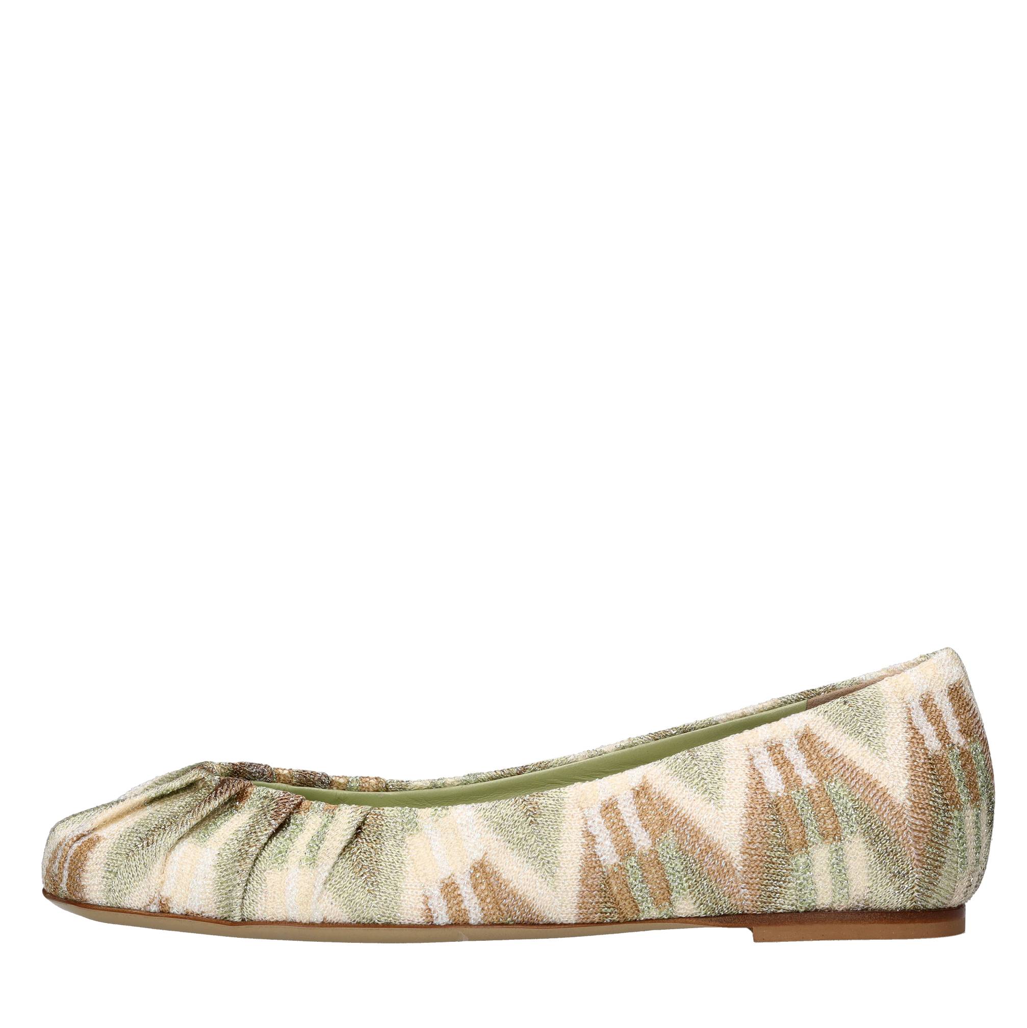 Ballerine in tessuto zig zag