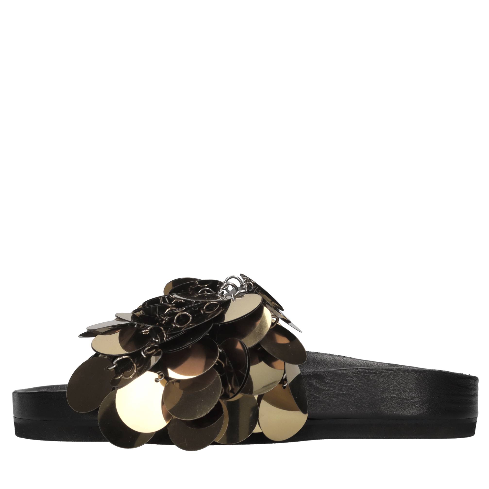 Mules Sparkle In Pelle E Paillettes