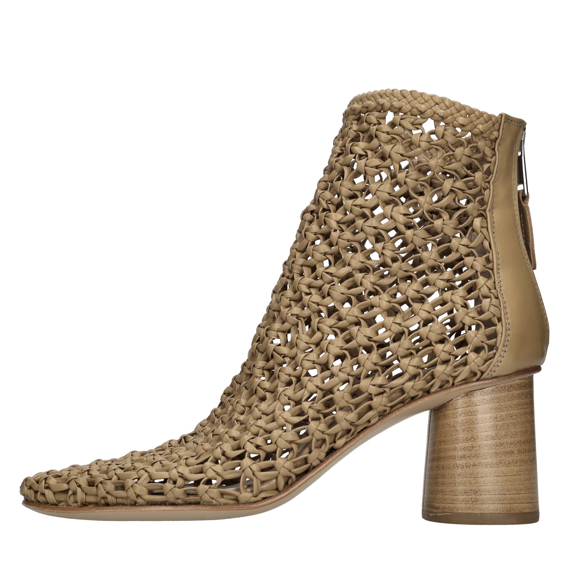 Tronchetti in pelle intrecciata