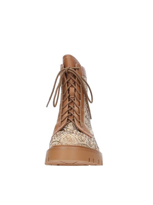Ankle boots model FL7R2ZFAL10 in faux leather and fabric GUESS | FL7R2ZFAL10MARRONE
