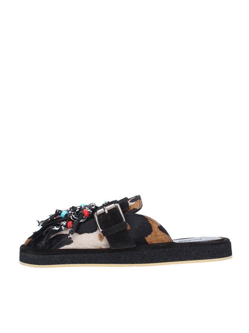Mules modello 7901221 in cavallino e camoscio HAANI | 7901221NERO