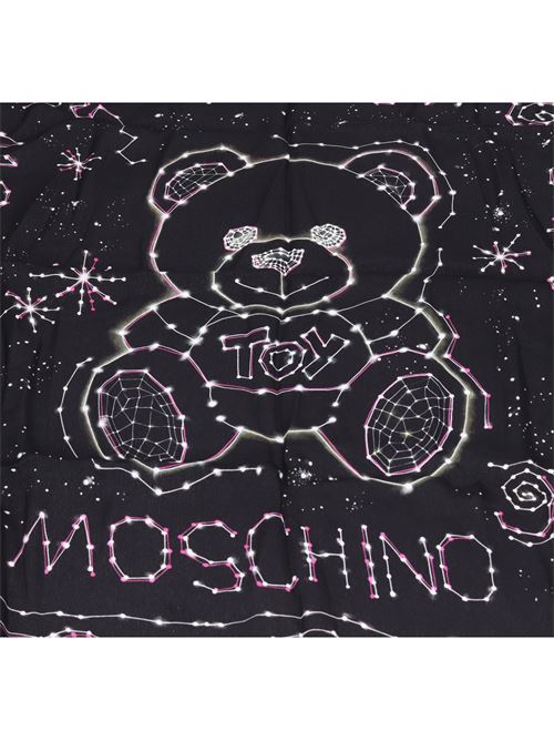 Foulard in seta con strass MOSCHINO | 3958NERO