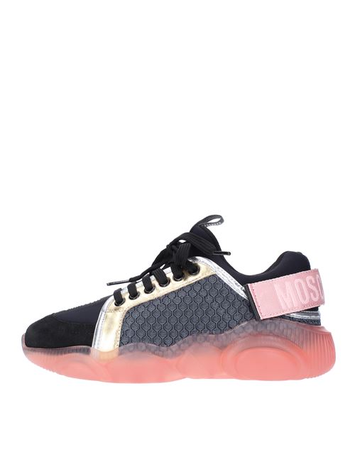 Sneakers in tessuto pelle e camoscio MOSCHINO | MA15113G1DM3100AMULTICOLOR