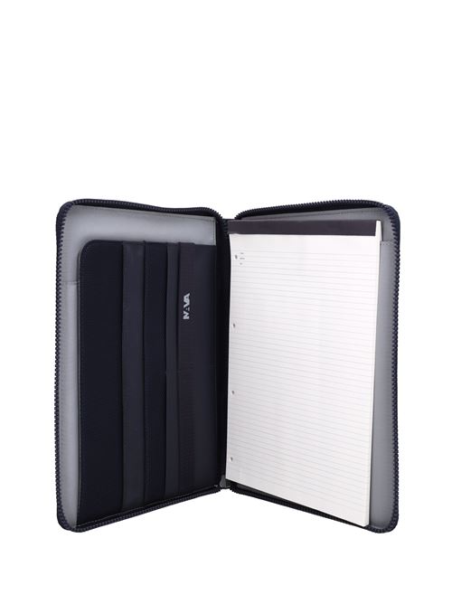 Borsa portadocumenti in tessuto con inserti in ecopelle NAVA | FO875BBLU