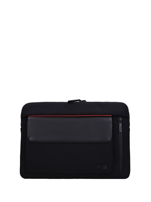 Borsa portadocumenti in tessuto con inserti in ecopelle NAVA | MM155NRNERO