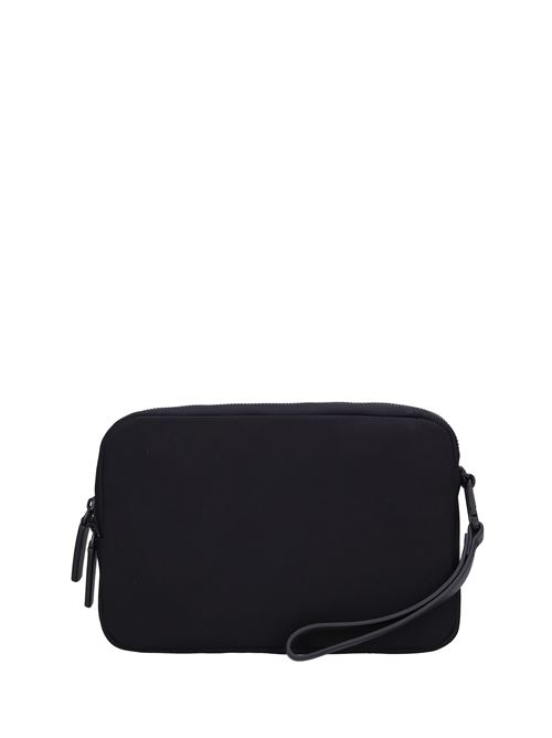 Fabric bag with faux leather inserts NAVA | MM843NRNERO