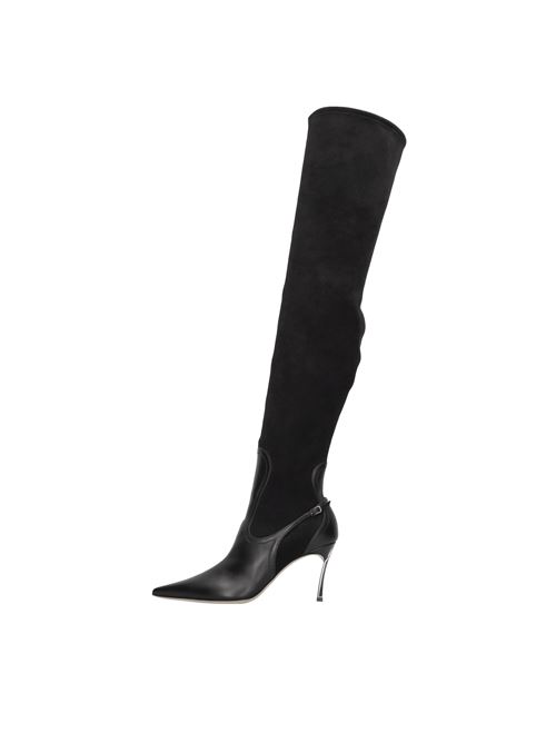 Stivali cuissard Superblade in pelle ed ecocamoscio stretch CASADEI | 1T061Y080MNERO