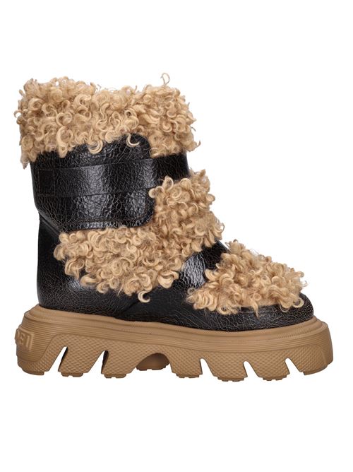 Ankle boots in leather and synthetic fur CASADEI | 2R428W0411CARAMELLO-CARRUBA