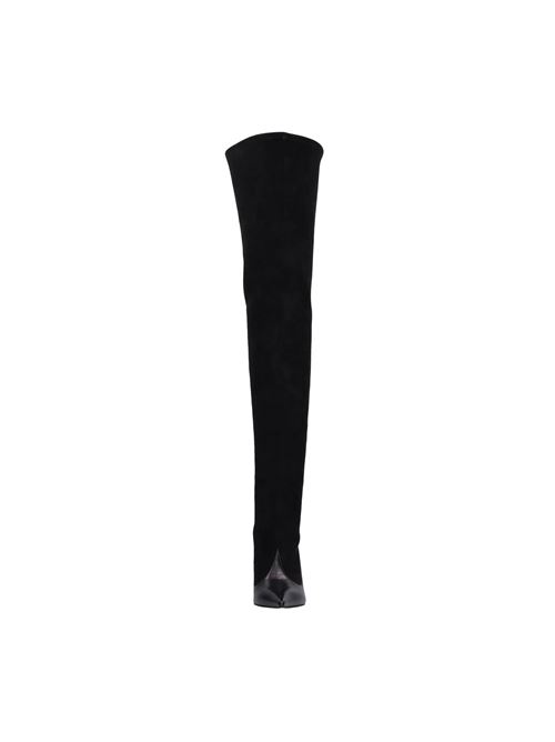 Stivali Cuissard pelle e tessuto scamosciato CASADEI | CASA172NERO
