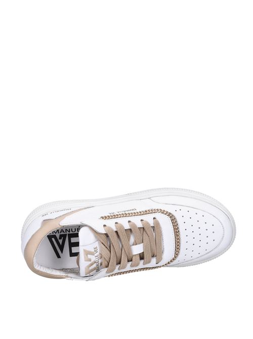 EMANUELLE VEE Sneaker Donna Zoe Multi White - Pelle E Camoscio Bianco, Tacco 5,5 Cm, Dettagli Oro E Animalier, DS24EV06