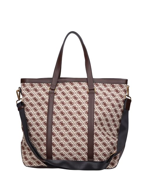 Borsone in tessuto ed ecopelle GUESS | HMREJAP3334AVORIO-MARRONE