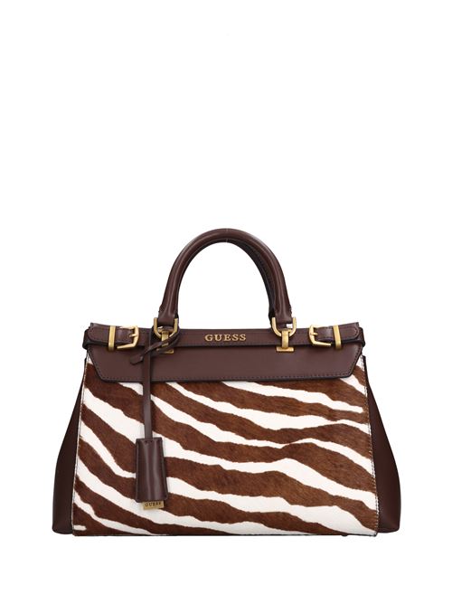 Borsa in pelle ed ecopelle GUESS | HWZB8985050MARRONE-BIANCO