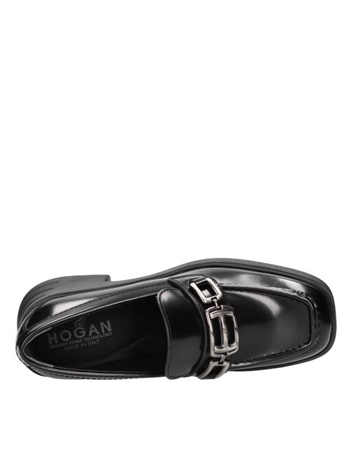 Leather moccasins HOGAN | HXW6180EP40RWWB999NERO