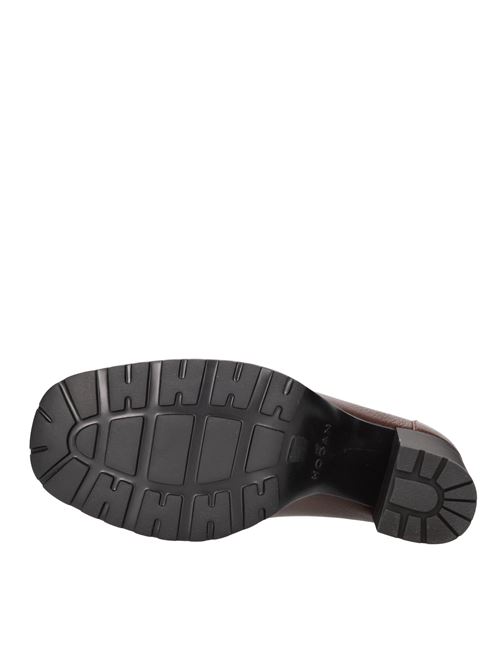 Leather moccasins HOGAN | HXW6230EO52RXQS601MARRONE