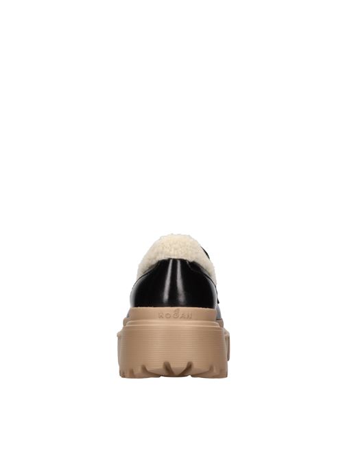 Leather and fur moccasins HOGAN | HXW6290EP5044A0L0ONERO