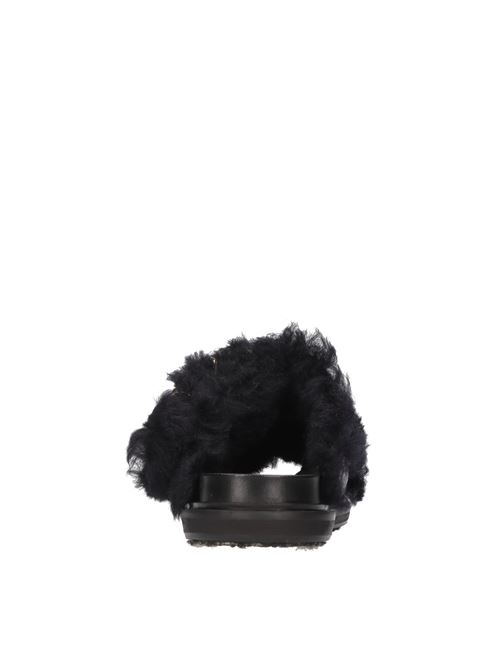 Mules in leather and fur MARNI | FBMS014501NERO