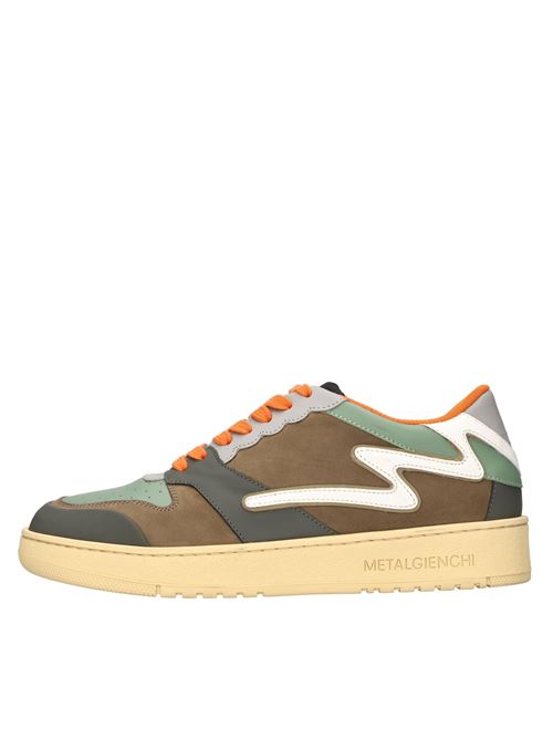 Leather and fabric sneakers METALGIENCHI | GXX028N000NAB1S401VERDE-MARRONE-GRIGIO
