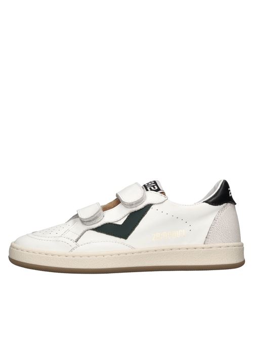 Sneakers in pelle 2B12 | BABYPLAY-129BIANCO-VERDE-NERO