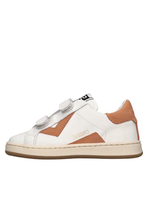Sneakers in pelle 2B12 | BABYSUPREME-86BIANCO-ARANCIO