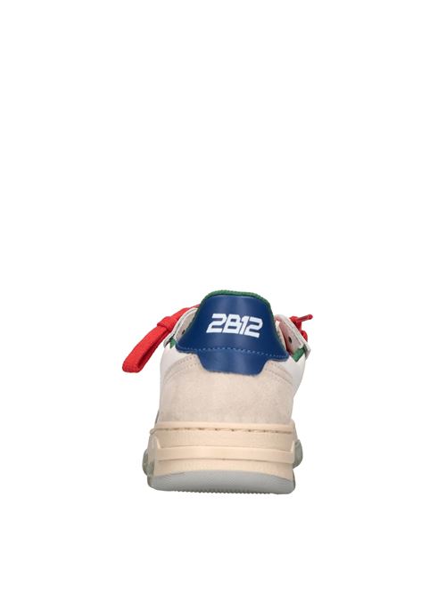 Sneakers in pelle e camoscio 2B12 | JRHYPER-030BIANCO-ROSSO-BLU-VERDE