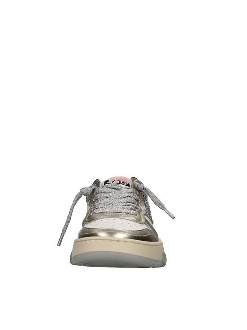 Sneakers in pelle e glitter 2B12 | JRHYPER-035BIANCO-PLATINO-ARGENTO