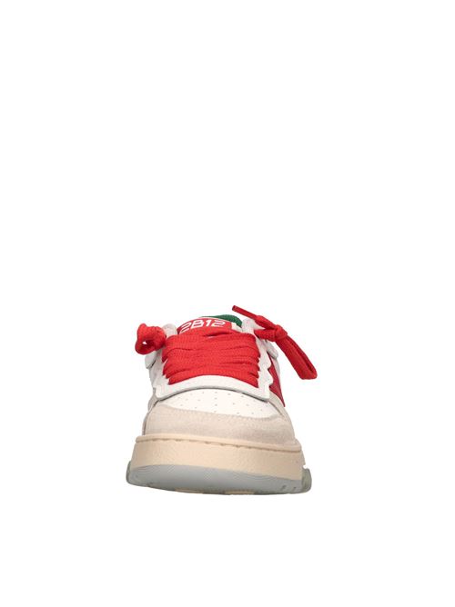 Sneakers in pelle e camoscio 2B12 | MINIHYPER-030LBIANCO-ROSSO-BLU-VERDE