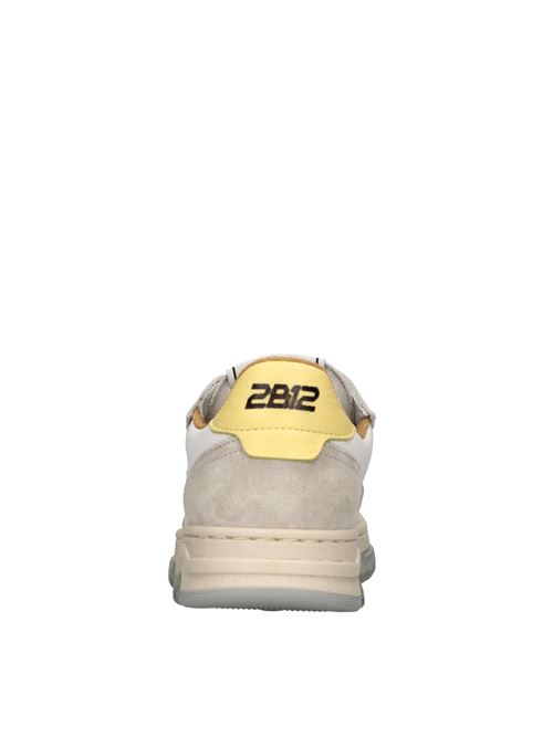 Sneakers in pelle e camoscio 2B12 | MINIHYPER-031VBIANCO-AZZURRO-GIALLO