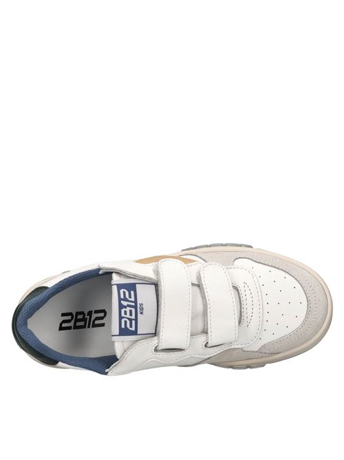 Sneakers in pelle e camoscio 2B12 | MINIHYPER-041VBIANCO-ARANCIO-VERDE