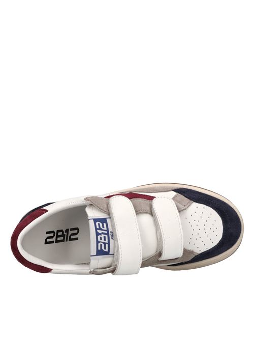 Sneakers in pelle e camoscio 2B12 | MINIPLAY-130BIANCO-ROSSO-BLU-MARRONE