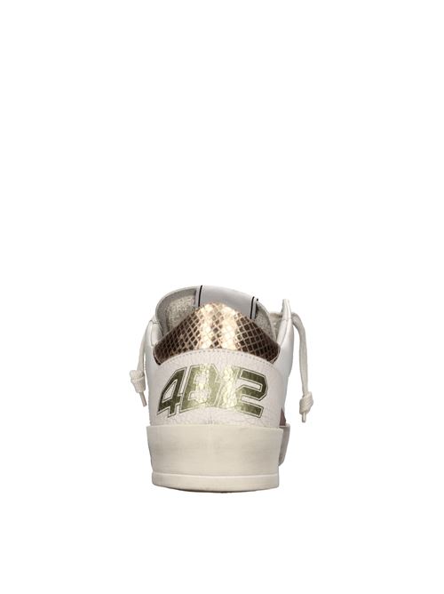 Leather sneakers 4B12 | KYLE-D108BIANCO-PESCA-PLATINO