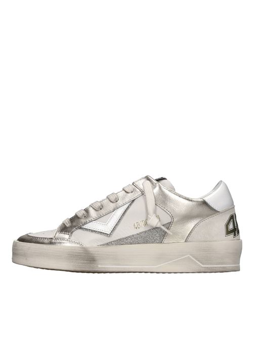 Leather and eco leather sneakers 4B12 | KYLE-D112BIANCO-PLATINO