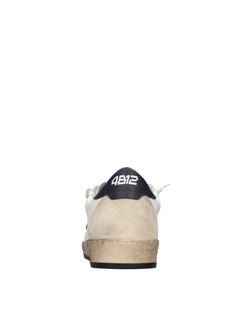 Sneakers in pelle e camoscio 4B12 | PLAYNEW-U17D/CBIANCO-BEIGE-MARRONE-BLU