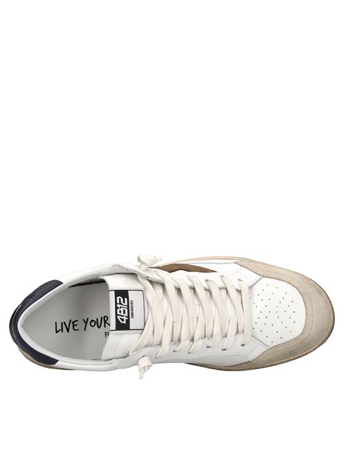 Sneakers in pelle e camoscio 4B12 | PLAYNEW-U17D/CBIANCO-BEIGE-MARRONE-BLU