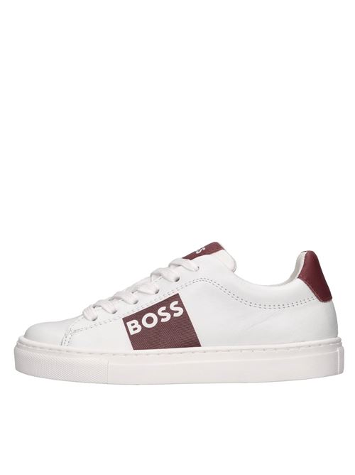 Sneakers in pelle BOSS | J50854/10PBIANCO-BORDEAUX