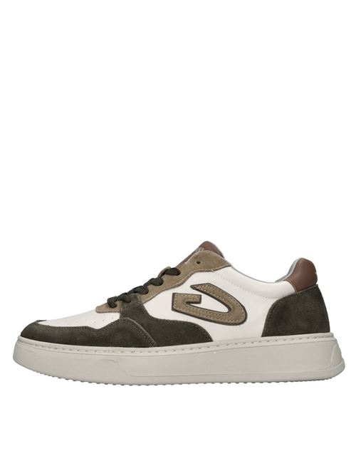 Sneakers in pelle e camoscio GUARDIANI | AGM318204BIANCO-VERDE-MARRONE