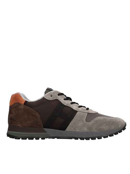 Sneakers in camoscio e tessuto HOGAN | HXM3830AN51S9E840VGRIGIO-MARRONE-ARANCIO