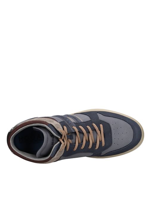 Sneakers in leather and suede HOGAN | HXM5800EL503VD0YBYBLU-GRIGIO-BORDEAUX