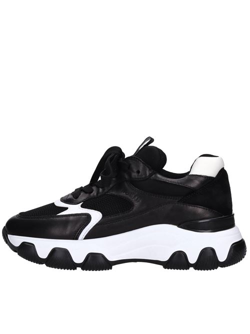 Leather and fabric sneakers HOGAN | HXW5400DG60ONY0002NERO-BIANCO