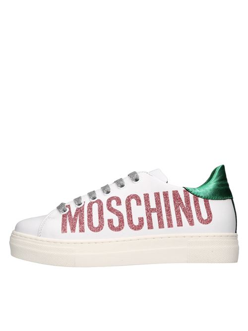 Sneakers in pelle MOSCHINO | 77429BIANCO-VERDE