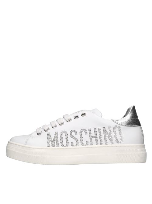 Sneakers in pelle MOSCHINO | 77456GBIANCO-ARGENTO