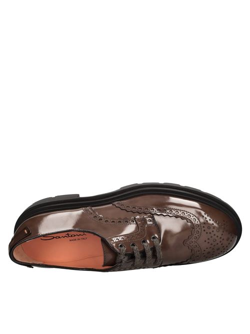 Stringate in pelle lucida SANTONI | MGMI17800JK4BPFGT50MARRONE
