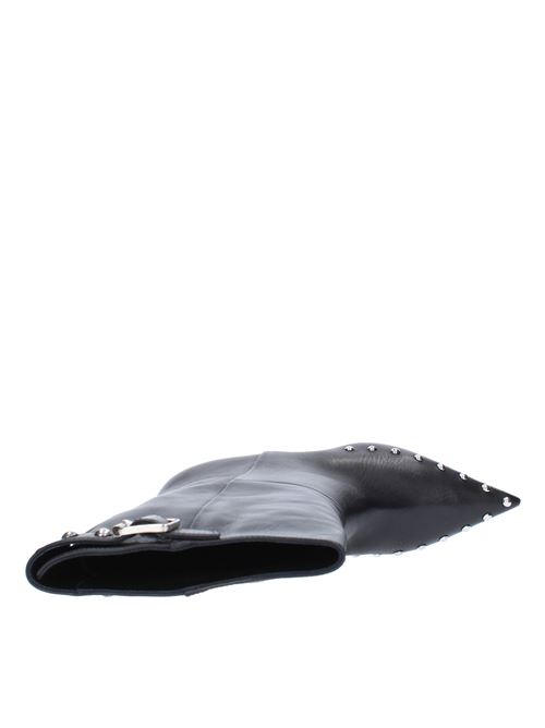 Ankle boots in leather and silver studs STRATEGIA | A5446NERO