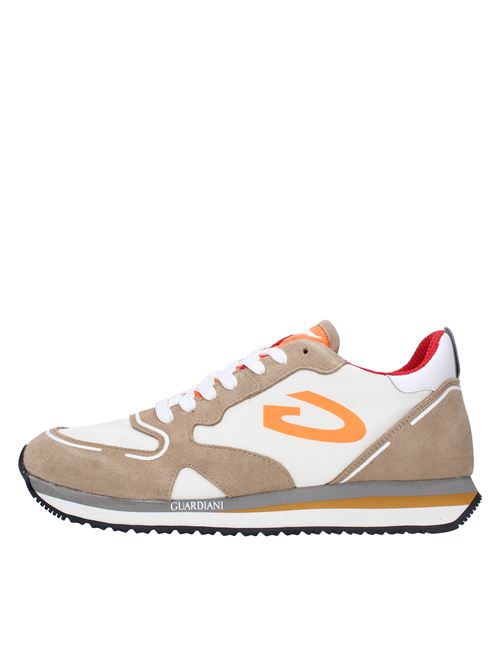 Sneakers in camoscio e tessuto GUARDIANI | AGM008815BIANCO-TABACCO